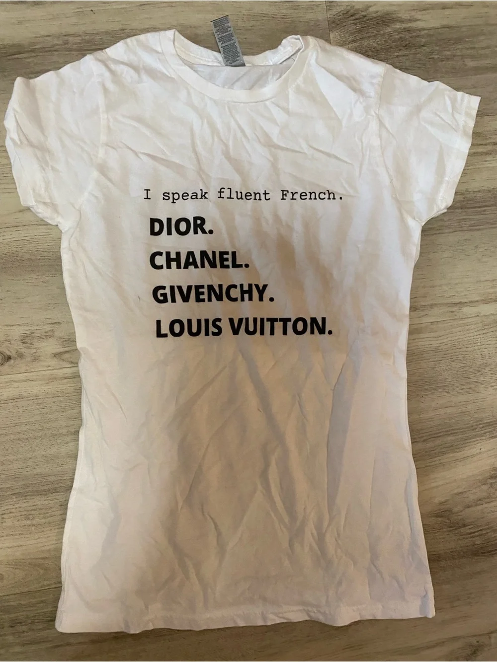 I speak fluent French: Designers shirt- NWOT